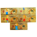 Set of 5 Republic Mercantile Gold-Foil Novelty Notes featuring shiny, decorative currency designs on each note.