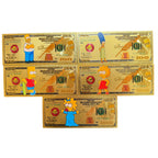 Set of 5 Republic Mercantile Gold-Foil Novelty Notes featuring shiny, decorative currency designs on each note.