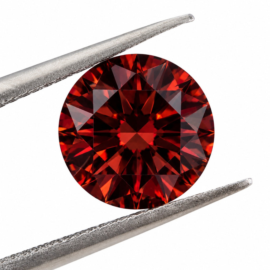 1CT Garnet Moissanite Round 6.5mm VVS1 Loose Gemstone GRA Card & Case Certified