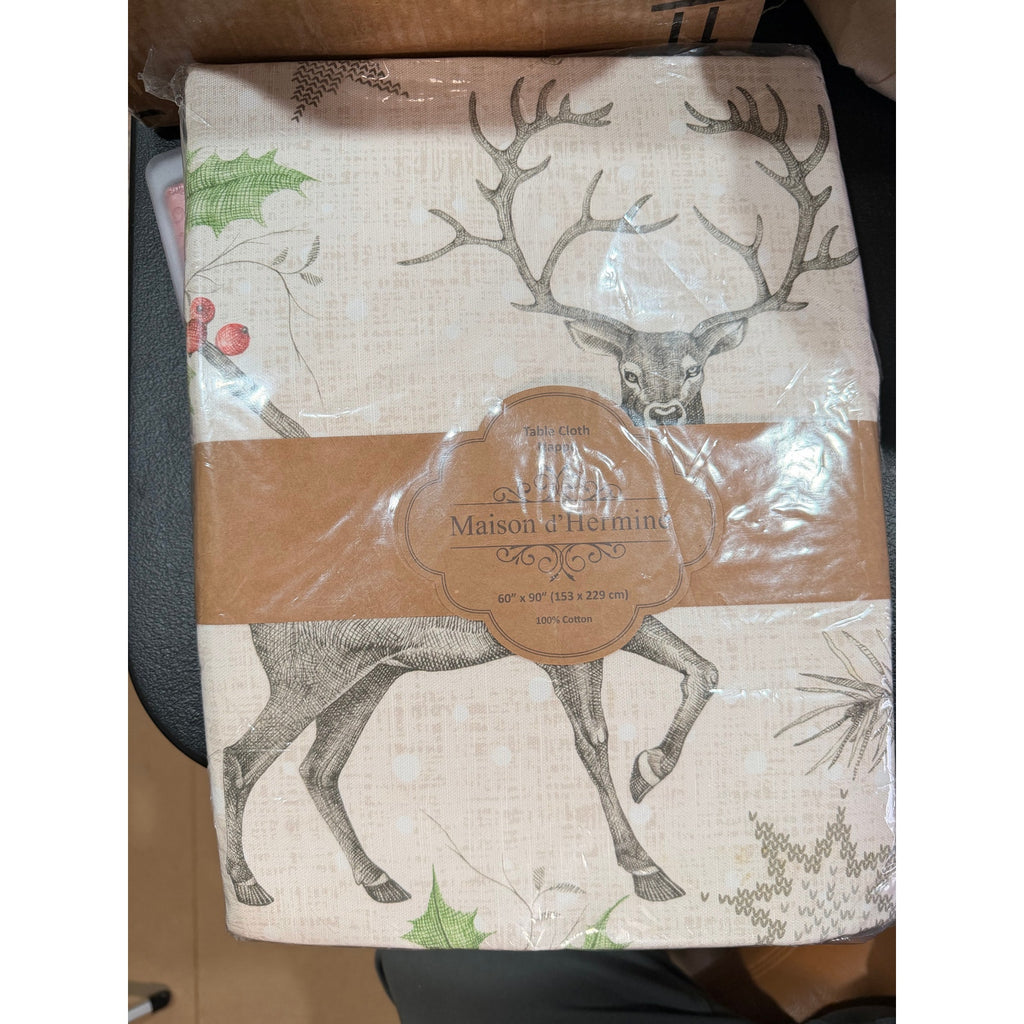 NEW Maison d'Hermine 60"x90" Cotton Tablecloth