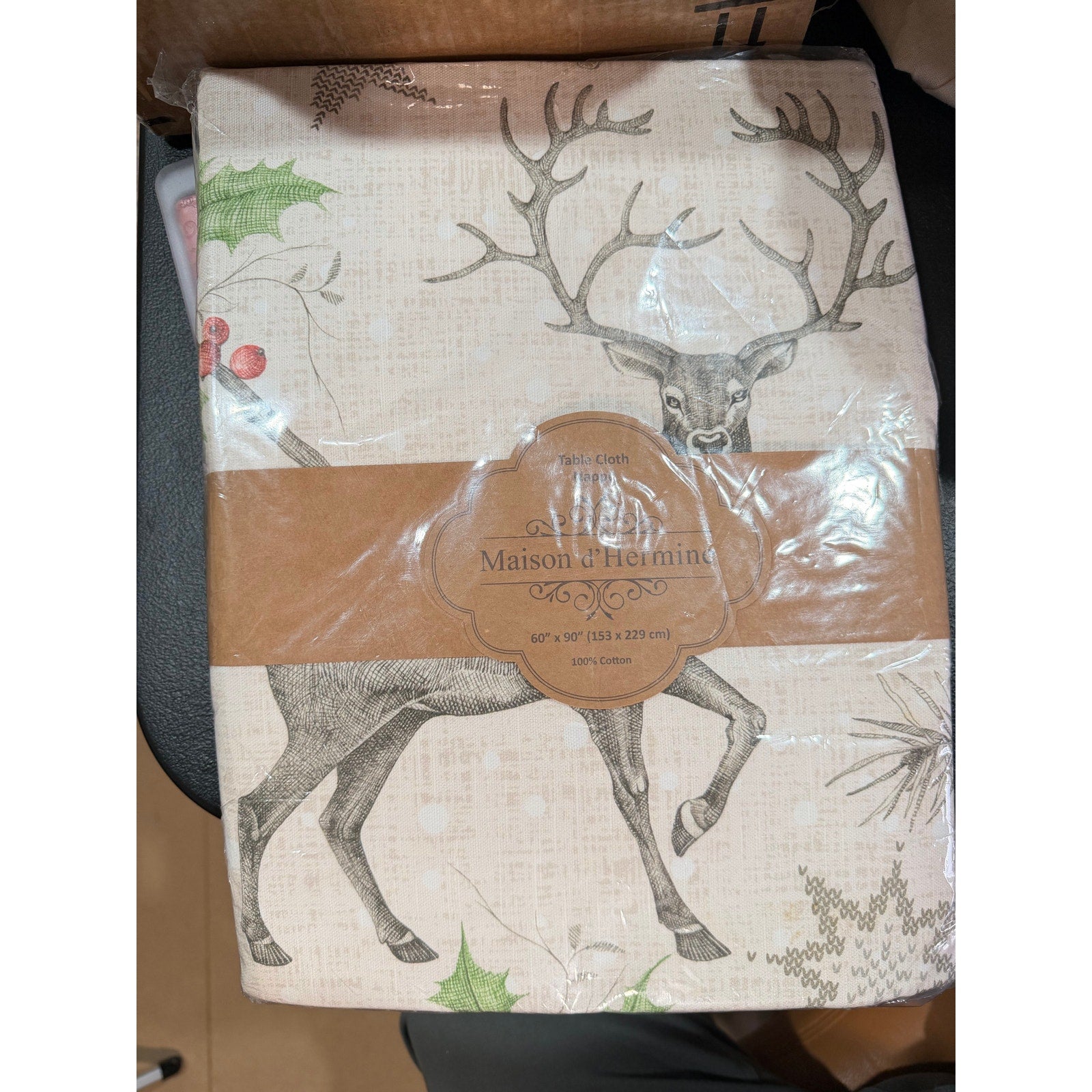 NEW Maison d'Hermine 60"x90" Cotton Tablecloth
