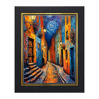 12x16 inch Van Gogh alley art print on canvas with 16x20 mat, featuring vibrant colors and detailed brushwork by Republic Mercantile.