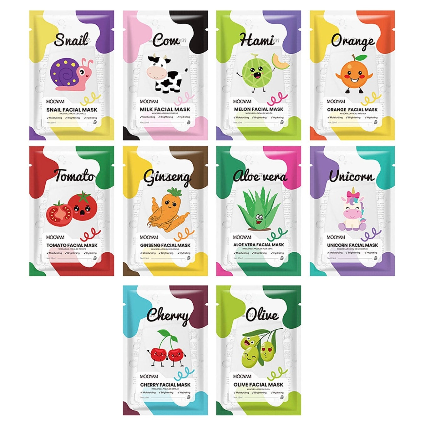 Mooyam Variety Korean Face Mask 10-Pack