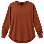 Fantaslook women's crewneck sweatshirt, casual long sleeve tunic top in size L, soft fabric, relaxed fit, beige color.