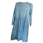 Fantaslook Long-Sleeve Blue Floral Dress Size L