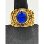 Men's US Navy Signet Ring in gold and blue, size 11, by Republic Mercantile, featuring a detailed navy insignia design.