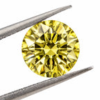 1CT Yellow Moissanite Round 6.5mm VVS1 Loose Gemstone GRA Card & Case Certified