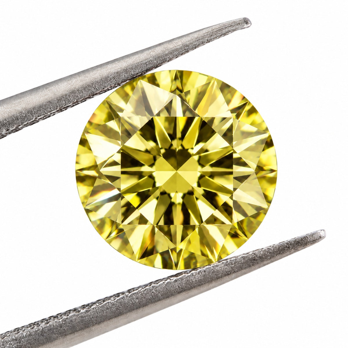 1CT Yellow Moissanite Round 6.5mm VVS1 Loose Gemstone GRA Card & Case Certified