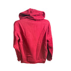 Moshu women's half button sweatshirt hoodie with drawstring, size L, in a casual pullover style, featuring a comfortable fit.