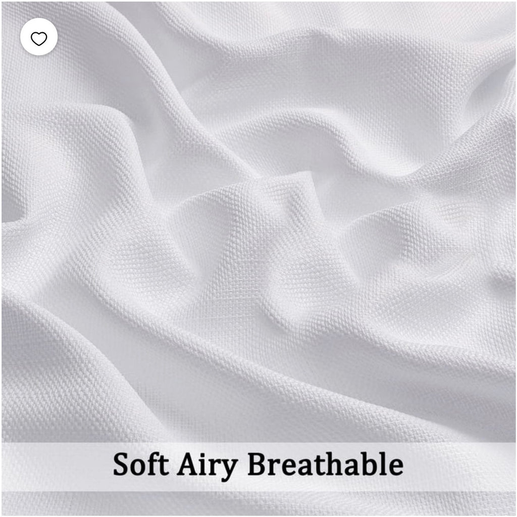 OVZME 30x30 inch White Curtains for Rods