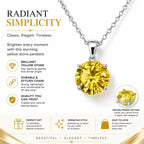 Republic Mercantile 2ct Citrine style fashion crystal necklace featuring a vibrant yellow gemstone pendant on a delicate chain