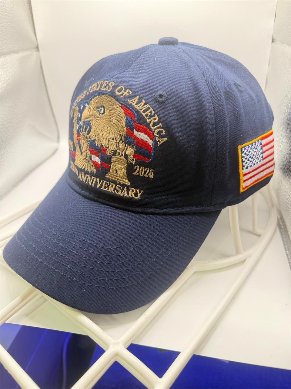Blue 250th Anniversary Ball Cap by Republic Mercantile with embroidered logo and adjustable strap.