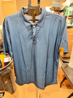 Men's blue airflow polo shirt in XXL size by Republic Mercantile, showing a comfortable, breathable cotton fabric and classic collar design.