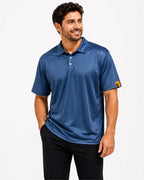 Men's blue airflow polo shirt by Republic Mercantile in XXL size, featuring a classic collar and short sleeves.