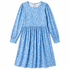 Fantaslook Long-Sleeve Blue Floral Dress Size L