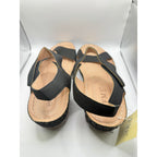 FME black full-strap comfort sandals for women, size 12, featuring cushioned straps and sturdy sole.