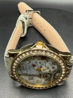 Republic Mercantile Eiffel Tower-themed ladies watch strap band with Paris design, leather material, and adjustable buckle.