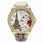 Eiffel Tower-themed ladies watch strap band by Republic Mercantile, featuring Paris-inspired design in soft leather material.