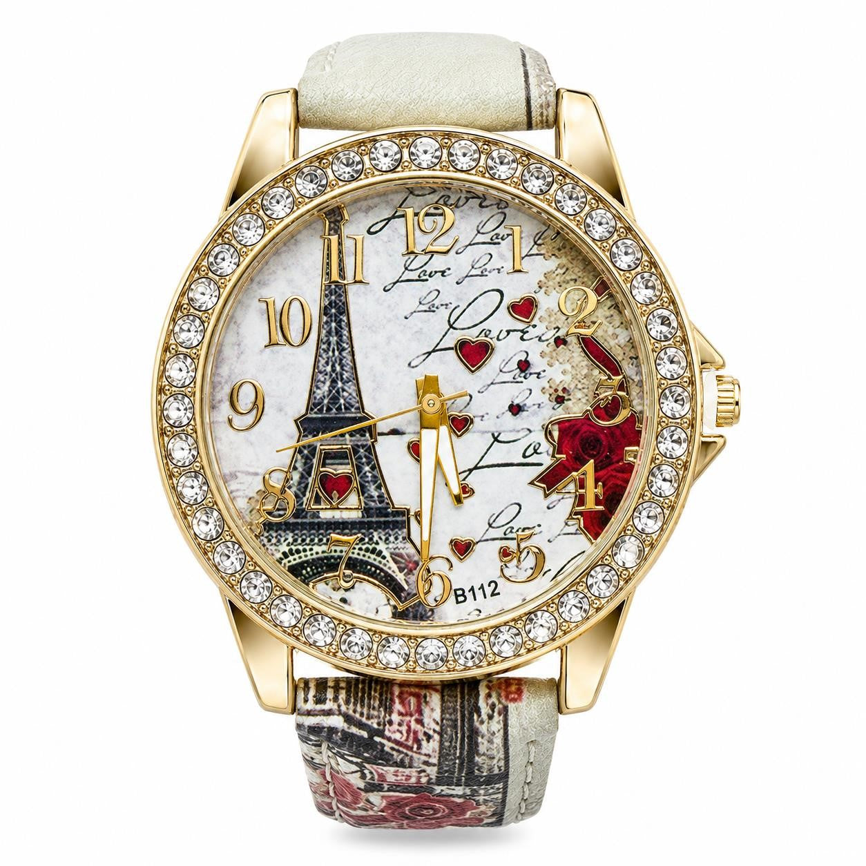 Eiffel Tower-themed ladies watch strap band by Republic Mercantile, featuring Paris-inspired design in soft leather material.