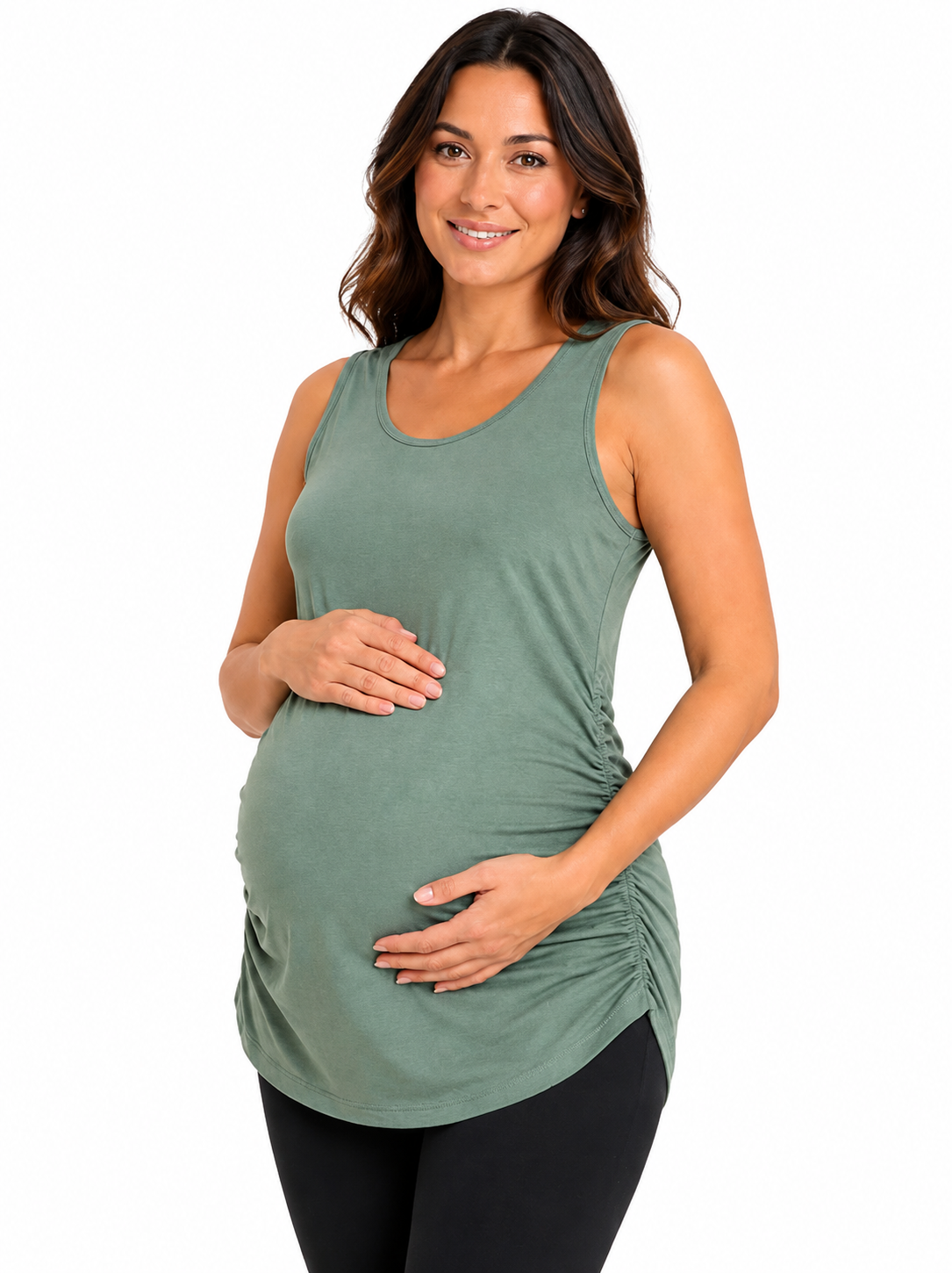 Bearsland maternity top in green, size XL, featuring a comfortable fit for expecting mothers with soft fabric and stylish design.