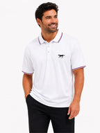Men's white polo shirt in size XL by Republic Mercantile, featuring a classic collar and short sleeves.