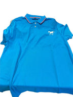 Light blue men's polo shirt in size XL from Republic Mercantile, showing the front view with collar and short sleeves.