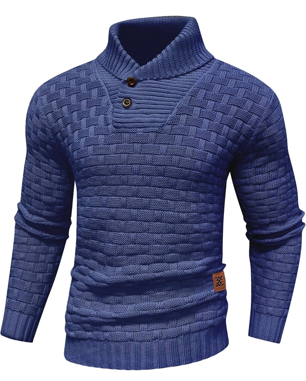 Zaitun Men's Turtleneck Sweater Shawl Collar Pullover Sweaters