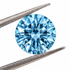1ct Sea Blue Moissanite Round 6.5mm VVS1 Loose Gemstone GRA Card & Case Certified