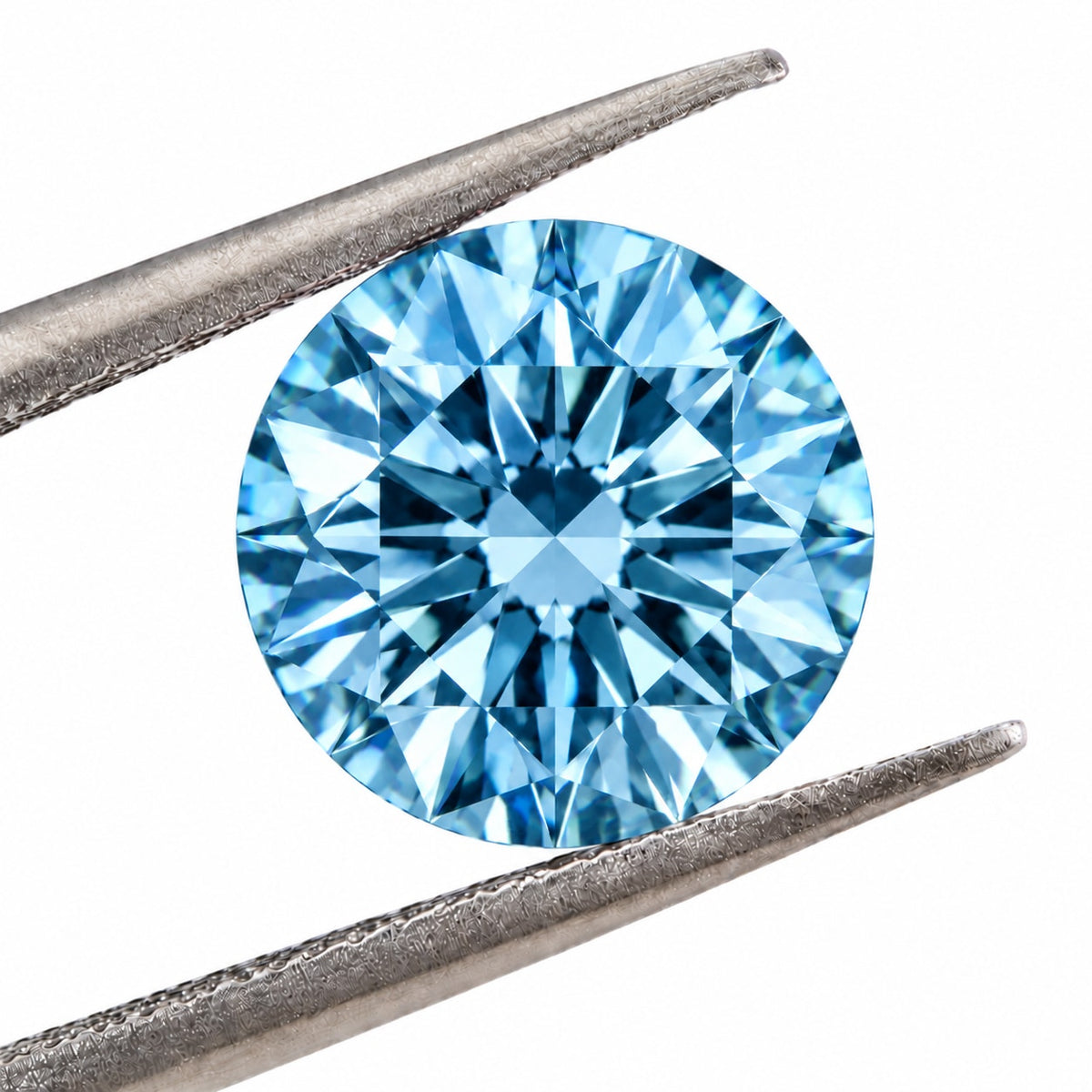 1ct Sea Blue Moissanite Round 6.5mm VVS1 Loose Gemstone GRA Card & Case Certified
