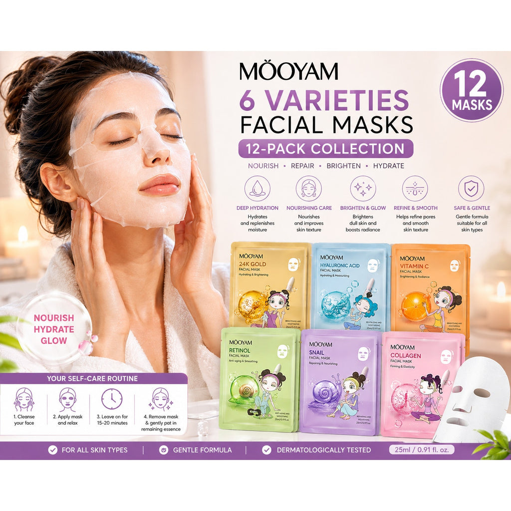 Mooyam Girl Life 6 Variety 12-Pack Facial Masks