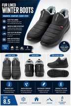 Republic Mercantile fur-lined winter sport boots in size 8.5 with rugged waterproof design and warm, insulated interior.