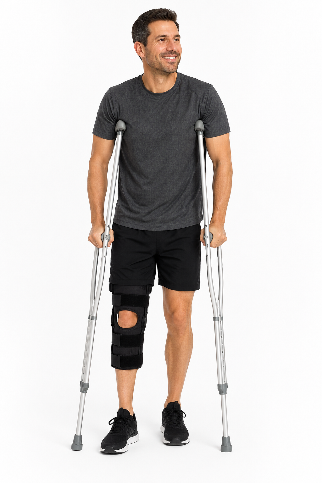 2 Lightweight Aluminum Underarm Crutches (Pair)