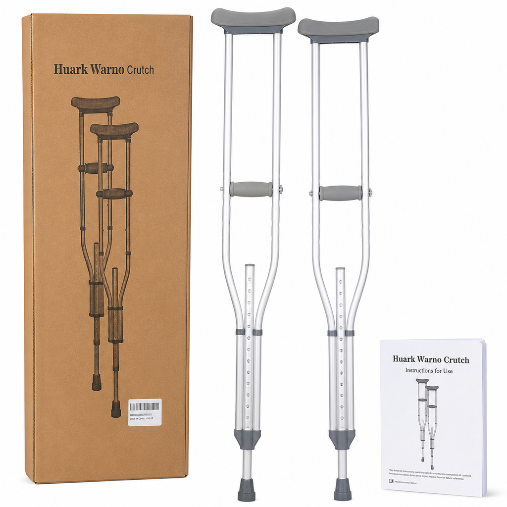 2 Lightweight Aluminum Underarm Crutches (Pair)