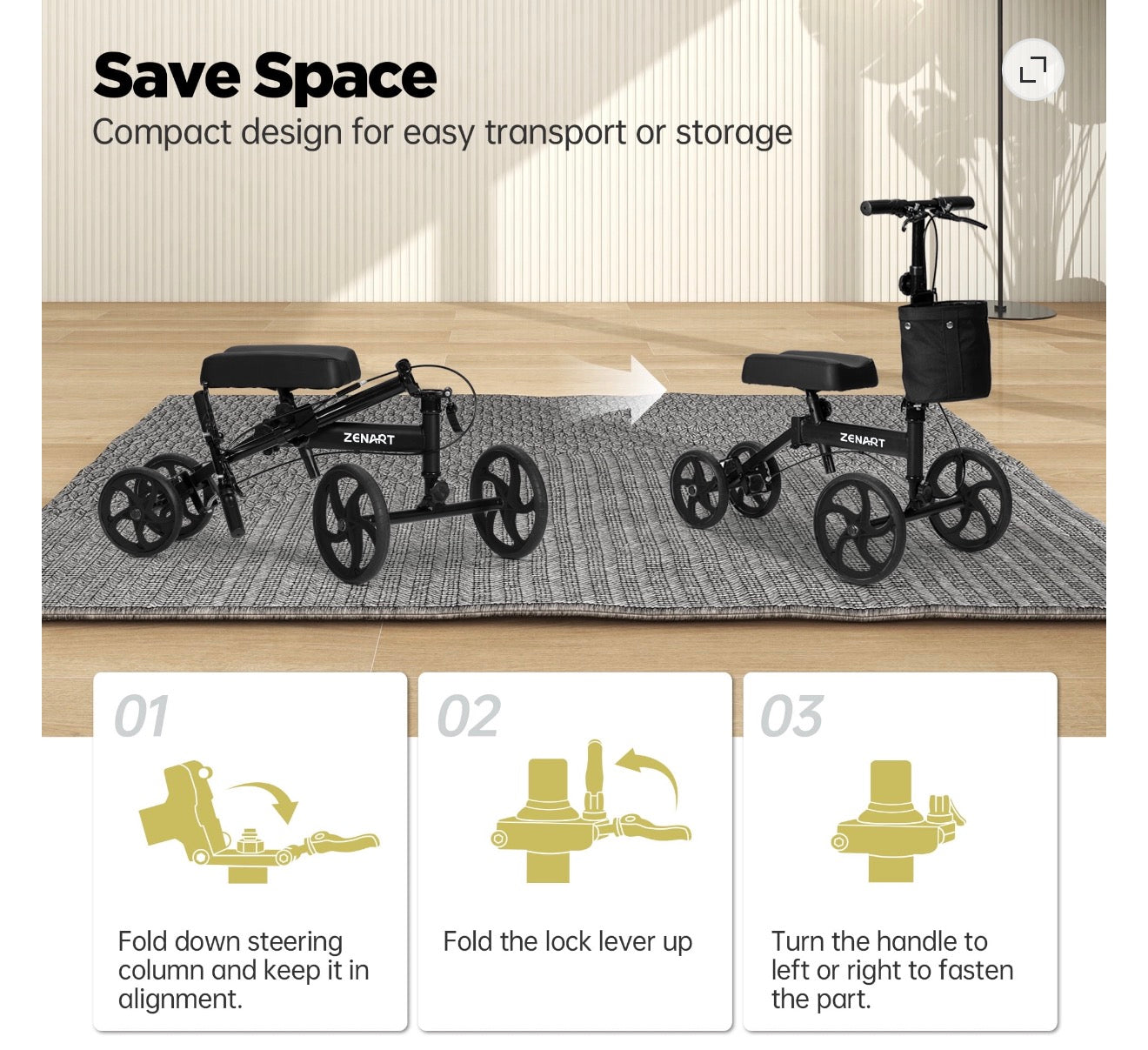 NEW Zenart Knee Walker Scooter