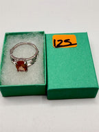 Sterling silver oval citrine ring in size 7.5 with a golden orange gemstone, crafted by Republic Mercantile.