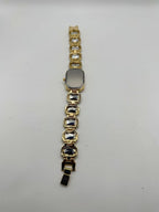 Ladies emerald green crystal stone band watch with a silver dial and elegant design from Republic Mercantile.