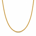 Gold tone chain necklace, 17 inches long with an elegant design, from Republic Mercantile.