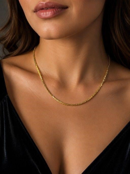 NEW Elegant 17" Gold Tone Chain Necklace