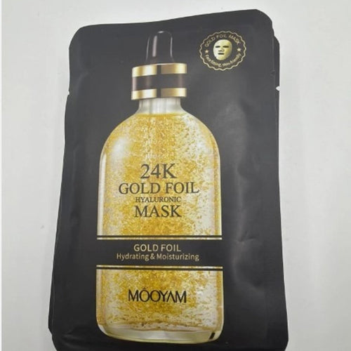 24K Gold Foil Hydrating Facial Masks Sheet Mask 10-Pack by Mooyam