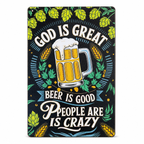 8x12 inch metal wall art featuring the "God is Great" design by Republic Mercantile, with intricate metal detailing.