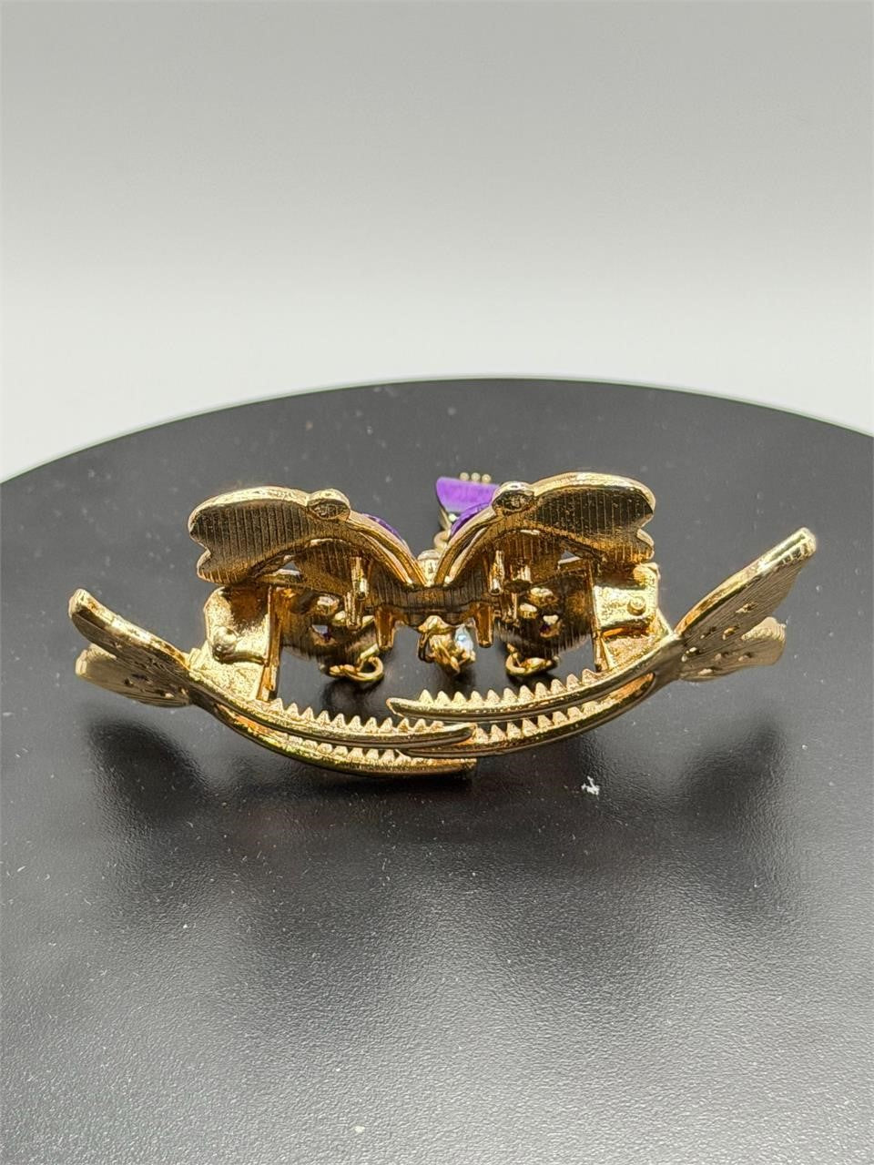Ornate purple butterfly hair barrette from Republic Mercantile featuring detailed metalwork and vibrant purple accents.