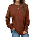 Fantaslook women's crewneck sweatshirt with long sleeves, casual tunic top in size L, soft fabric and relaxed fit.