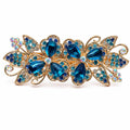 Ornate blue floral hair barrette with intricate design, ideal for securing and decorating hairstyles, by Republic Mercantile.