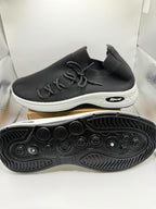 Men's black slip-on sport mesh shoes by Republic Mercantile, size 10, featuring breathable fabric and athletic design.