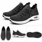 Men's black slip-on sport mesh shoes in size 10 by Republic Mercantile, featuring breathable fabric and sporty design.