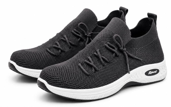 Men's black slip-on sport mesh shoes by Republic Mercantile, size 10, with breathable mesh uppers and athletic style.