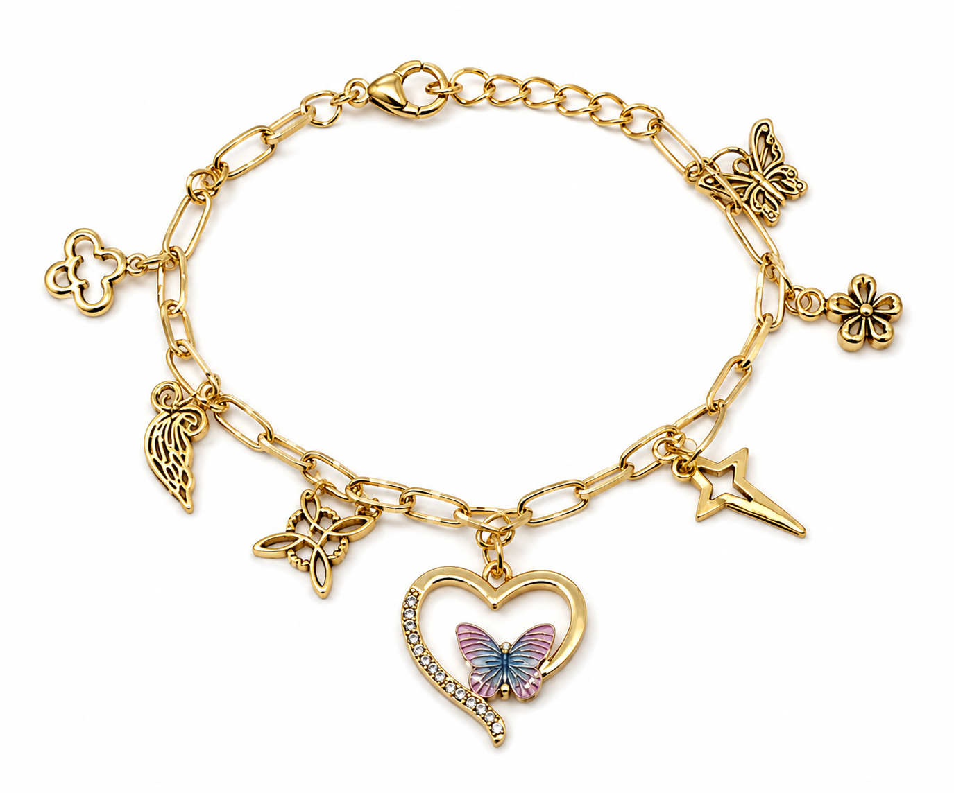 "Divine Designs" Handmade Golden Charm Bracelet