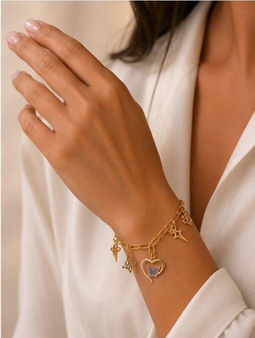 "Divine Designs" Handmade Golden Charm Bracelet
