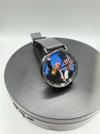 Men's black "Trump Fight" dial watch with black case and band, featuring a bold, tactical design by Republic Mercantile.
