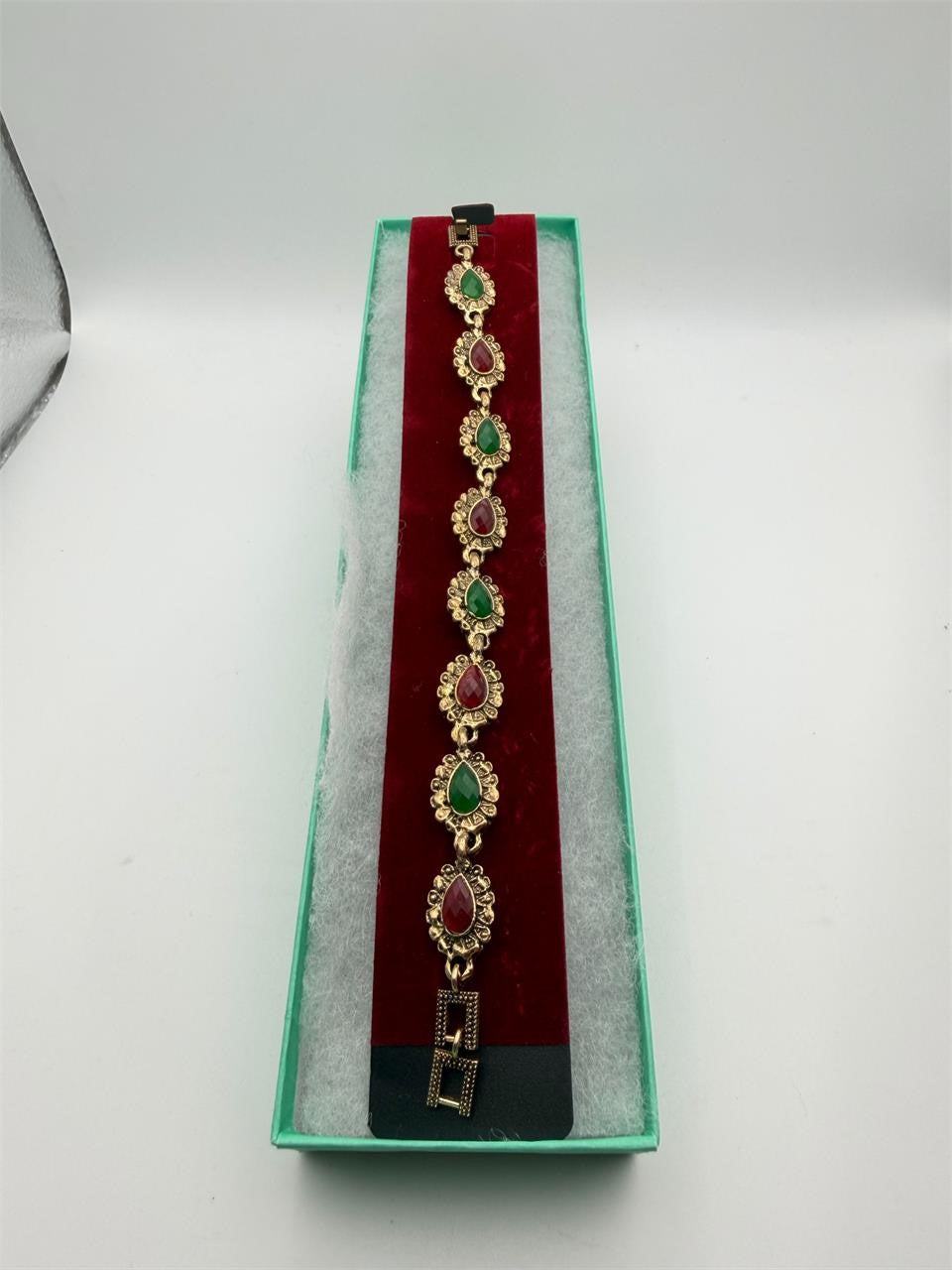 Women's antique style boho gemstone bracelet with colorful beads and intricate metal accents, crafted by Republic Mercantile.